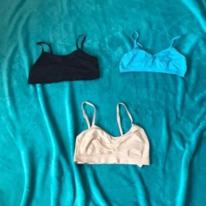 Bundle of three bras blue Black and Tan